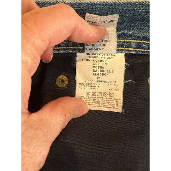 Diesel Jeans 32 Made in Italy Unique Pocket Street Style Y2K Denim - Picture 5 of 6